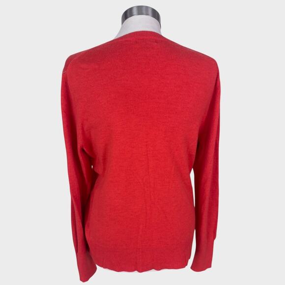 Eddie Bauer Medium Button Front Cardigan Sweater Cotton Nylon Blend Orange - Picture 4 of 10